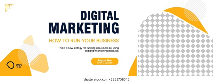 A Yellow Digital marketing banner, sign, blochure, flyer banner design, for social media post banner templates