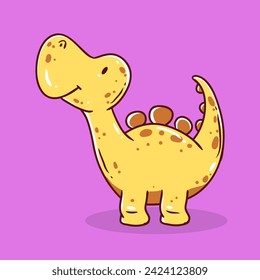 Yellow dinosaur element vector illustration