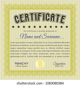  Yellow Diploma. Artistry design. With linear background. Customizable, Easy to edit and change colors. 