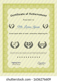 Yellow Diploma or certificate template. With quality background. Customizable, Easy to edit and change colors. Excellent design. 