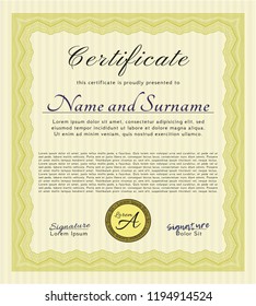 Yellow Diploma. Customizable, Easy to edit and change colors. Printer friendly. Excellent design. 