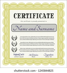 Yellow Diploma. Customizable, Easy to edit and change colors. Printer friendly. Sophisticated design. 