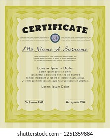 Yellow Diploma. Customizable, Easy to edit and change colors. With quality background. Modern design. 