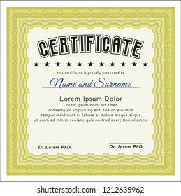 Yellow Diploma. Modern design. Customizable, Easy to edit and change colors. Printer friendly. 