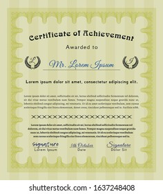 Yellow Diploma. Printer friendly. Lovely design. Customizable, Easy to edit and change colors. 