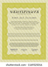 Yellow Diploma. Printer friendly. Perfect design. Detailed. 
