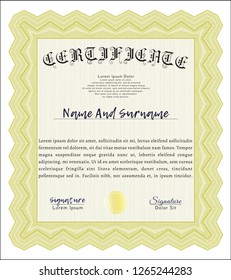 Yellow Diploma. With quality background. Customizable, Easy to edit and change colors. Superior design. 