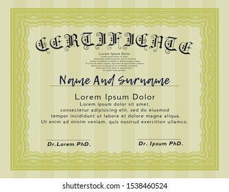 Yellow Diploma. With quality background. Customizable, Easy to edit and change colors. Money design. 