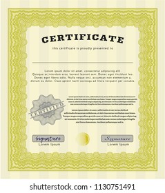 Yellow Diploma. With quality background. Sophisticated design. Customizable, Easy to edit and change colors. 