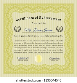 Yellow Diploma template. Artistry design. Customizable, Easy to edit and change colors. Easy to print. 