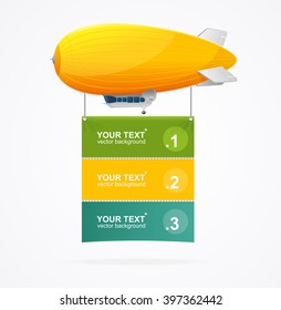 Yellow Dirigible Menu Concept for Presentations. Vector illustration