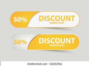 Yellow discount cards. Vector Illustration