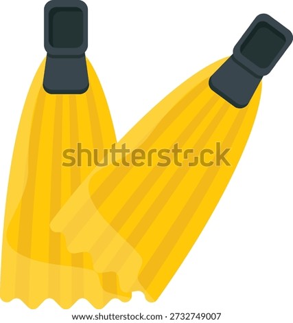 Yellow diving fins vector illustration priced at 1 credit, USD $1.