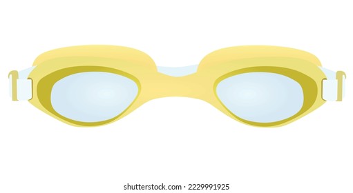 Yellow  diving mask. vector illustration
