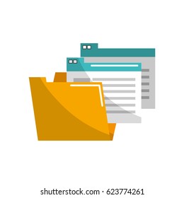 Yellow Documents File Folder Icon Stock Vector (Royalty Free) 623774261 ...