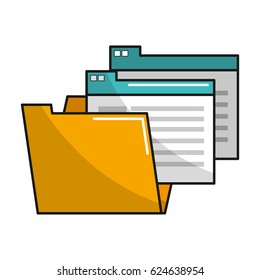 Yellow Documents File Folder Icon Stock Vector (Royalty Free) 624638954 ...