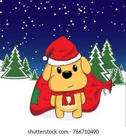 Yellow dog 2018 cartoon illustration.