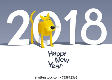 Yellow dog - Chinese zodiac symbol of the New Year 2018