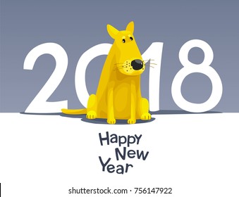 Yellow dog - Chinese zodiac symbol of the New Year 2018