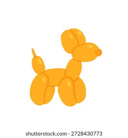 Yellow dog made of balloons. Flat vector illustration.