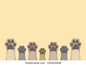 yellow  dog paw print pattern background