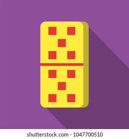 yellow domino icon on purple background with flat design style. square series. vector illustration. number ten