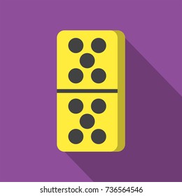 yellow domino icon on purple background with flat design style. circle series. vector illustration. number ten