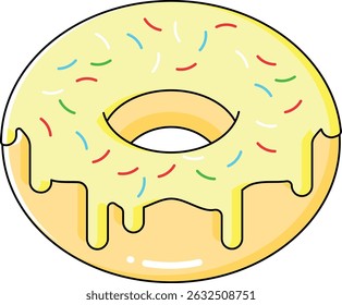 yellow donut vectors design illustration