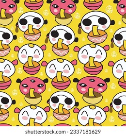 Yellow doodle cartoon seamless vector repeat kids pattern design