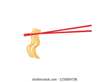 Yellow Doodle Noodle on Red stick. hand drawing.Vector illustration EPS10.