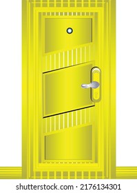 Yellow door with classic design vector image