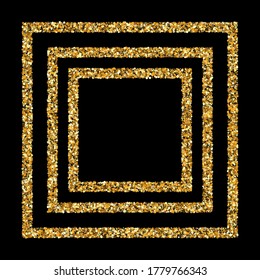 Yellow Dot Art Black Background. Holiday Rain Illustration. Gold Polka Transparent Banner. Confetti Luxury Pattern.