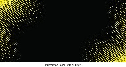 Yellow dot and black abstract background