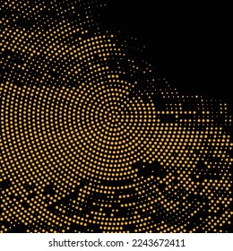 Yellow dot and black abstract background