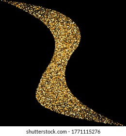 Yellow Dot Bridal Black Background. Happy Sparkle Postcard. Golden Dust Festive Texture. Circle Vector Wallpaper.