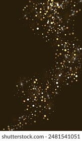 Yellow Dot Christmas Vector Luxury Background. Glamour Rain Texture. Gold Sequin Rich Banner. Shine Paper Pattern.