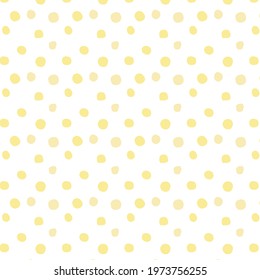 yellow dot of free hand on white background.seamless pattern vector.