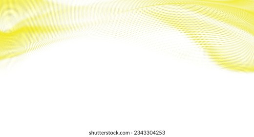 Onda de línea de puntos amarillos y fondo abstracto blanco