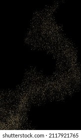Yellow Dot Rich Vector Black Background. Falling Rain Banner. Golden Confetti Festive Design. Polka Abstract Pattern.