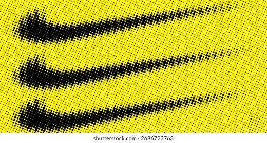 Onda de punto amarillo y fondo abstracto negro
