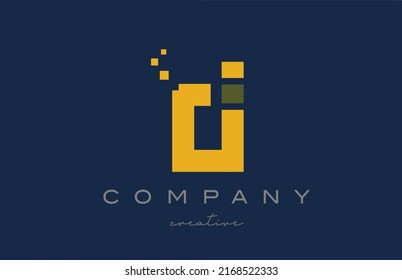 yellow dots D alphabet letter logo icon design. Template design for company or business idea