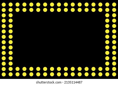 Yellow dots frame with copy space with black background