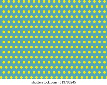 Yellow dots on a green background abstract pattern Pop art style Dots background Symmetrical dots background