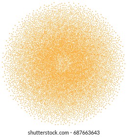 Puntos amarillos sobre fondo blanco. Gradiente Radial Abstracto, Puntos De Medio Tono Círculo, Patrón De Grabado De Dottrabajo Amarillo, Gradiente Radial Fino Para Su Diseño. Ilustración vectorial