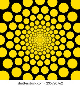 Yellow dots vector background.