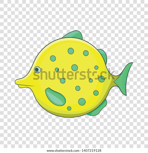 Yellow dotted fish icon. Cartoon\
illustration of yellow dotted fish vector icon for\
web