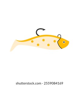 Yellow Dotted Fishing Lure Illustration