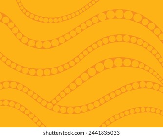 Yellow dotted waves background. Abstract vector design
