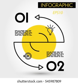 Yellow Double Arc Infographic Concept, Two Options