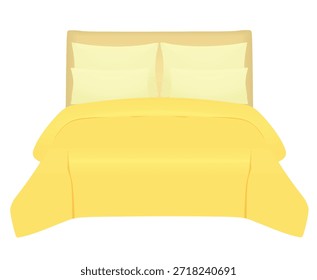 Cama dupla amarela. ilustração vetorial